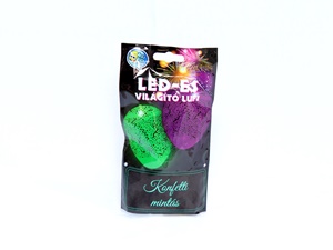 Világító LED-es lufi Konfetti mintás
